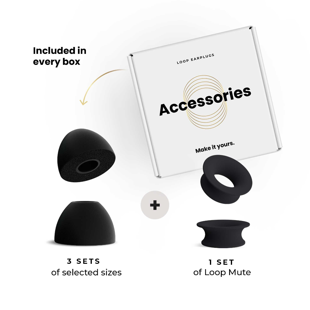 Foam Ear tips + Loop Mute Black